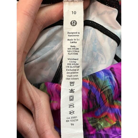 Lululemon Fast Free High-Rise Tight 25" Nulux Hyper Flow Pink Leggings Size 10 - Picture 3 of 4